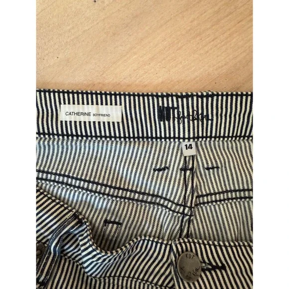 Kut‎ From the Kloth Catherine Boyfriend Striped Crop Pants Size 14 - Picture 3 of 9